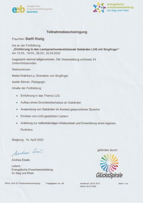 Zertifikat Psychomotorik Kinder U3