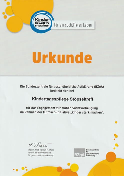 Zertifikat Kinder machen stark